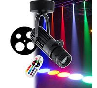 HDaspijh Projecteur LED Pinspot 5 W/7 W/12 W, Faisceau Lumineux LED Pinspot, éclairage coloré pour DJ, discothèque, fête, Danse, Bar, scène, avec télécommande, Ouverture réglable à Quatre Niveaux,7W