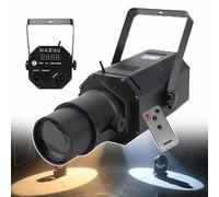 HDaspijh Projecteur LED Pinspot 50 W, Blanc/Chaud/4 en 1 Rgbw, éClairage De ScèNe, Dmx512/TéLéCommande/Commande Vocale, Ouverture RéGlable,pour DiscothèQue,DJ, Mariage,Spectacles sur ScèNe,White