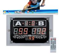 HDaspijh Tableau De Score De Billard, Tableau De Score NuméRique à LED, Tableau De Score éLectronique à Montage Mural avec TéLéCommande pour Les Amateurs De Billard, Jeu De Billard