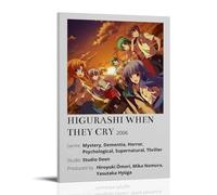 HDASURWORHRHI Higurashi Poster imprimé sur toile avec cadre « When They Cry » - Décoration murale vintage - 30 x 45 cm