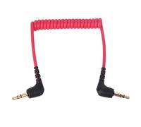 HDAUAOX Câble TRS mâle 3,5 mm pour microphone Rode SC2 | Cordon de connexion mâle vers mâle à ressort spiralé à angle droit pour appareil photo et téléphone