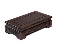HDBCYUAZ Base d'ornement Base de Vase en Bois Belle Main Artisanat Rectangle Ebony Oriental Fishbowl Vase Support 2.3inches High Base de Vase en Bois(M)