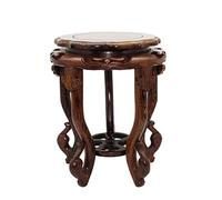 HDBCYUAZ Base d'ornement Base Ronde Wengé Flower Stand Terifs de Poisson Strange Stone Base Vase Fleur Bonsaï Découpage Ornements Support ménager Base de Vase en Bois(B)