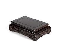 HDBCYUAZ Base d'ornement Ebony Rectangular Wave Wave Base Vase Bonsai Buddha Statue Jade Grand Support de Bois à Chargement Base de Vase en Bois(M)