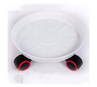 HDBCYUAZ Base d'ornement Porte-Plante en Pot de Fer Robuste de Plante métallique de Plante de métal avec Roues Rondes Rond coulisses sur Rouleaux Dolly Titulaire Rouleau Base de Vase en Bois(C,26cm)