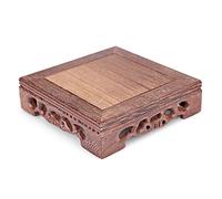 HDBCYUAZ Base d'ornement Vase en Bois Base de Poulet Bois Base carrée Fleur Coureur en Pot d'art Ornements Théière Pierre De Pierre Buddha Base de Vase en Bois(C3)