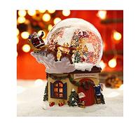HDBCYUAZ boîte à Musique Santa Claus Lights Spinning Crystal Ball Music Box Snowman Horlockwork Boîte Musique Self Flotting Snowflake Christmas Cadeau de Noël