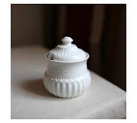 HDBCYUAZ Bol à sucre Céramique Sugar Bowl Vintage Pétal Bard Sugar Bol de Sucre Café Café Café Cube Blanc avec Couvercle Poussière Café Best Partenaire Pot à sucre(B)