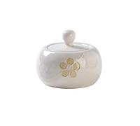 HDBCYUAZ Bol à sucre Sugar Bowl Home Creative Creative Céramique Bol Coup de sel Jar avec couvercle Coffee Tea Can Café un bon partenaire (blanc/jaune/rose) Pot à sucre(Bianco)