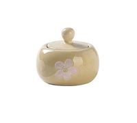 HDBCYUAZ Bol à sucre Sugar Bowl Home Creative Creative Céramique Bol Coup de sel Jar avec couvercle Coffee Tea Can Café un bon partenaire (blanc/jaune/rose) Pot à sucre(Geel)