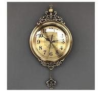 HDBCYUAZ North European Style Salon Horloge Mural Swing Retro Silent Sweep Secondeur d'une Horloge Murale de Quartz 20 Pouces ou Plus(B)