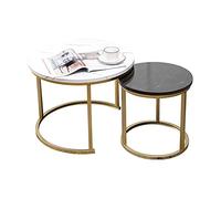 HDBCYUAZ Table d'appoint Table Basse en Fer forgé Round Tea Table Table Basse Industrielle Salon de séjour Ménage Chambre à Coucher de la Chambre à thé décoratif combiné Table de Chevet
