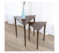 HDBCYUAZ Table d'appoint Table d'extrémité Triangle Nichine de Nichine de nichement Naturel Set de 2 Table Basse Table d'appoint Minimaliste Moderne for Salon, Balcon, Brun Table de Chevet