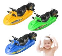 HDBHSBE Bateau Jouet, 3pcs Ensemble de Jouets à Moteur à enroulement, Bateaux flottants en Plastique pour Baignoire, Jouets de Baignoire pour Enfants pour Enfants pour 3+