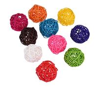 HDBHSBE Boules de Rattan Bird Jouet perakeet mâcher Jouet Cage de Cage Bite Bricolage 10pcs balles colorrattan aléatoires