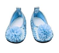 HDBHSBE Chaussures de Chaussures de poupée à Paillettes Robes pour 18 Pouces Girl Doll Baby Dolls Accessoires 1 Paire poupées Bleues, Robe Fleurs, vêtements, paillet