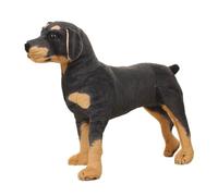 HDBHSBE Chien en Peluche, Simulation 11x11x5 Debout Chien en Peluche Noire, Super réaliste des Jouets Confortables pour la Photographie de Cadeau d'enfant