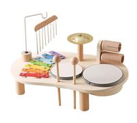 HDBHSBE Ensemble de Tambour pour Enfants 5 en 1 en Bois pour Tout-Petit Ensemble Instruments de Musique pour Enfants éducatifs