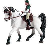 HDBHSBE Figurines de Chevaux, Figurines en Plastique avec Une Selle Amovible et Une Figurine cavalière, des Mini de Chevaux réalistes pour Les garçons et Les Filles Cadeaux