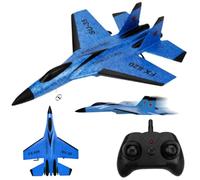 HDBHSBE Télécommande Avion 2, 4 GHz SU-35 RC Plan RC Balance Automatique EPP Airplan Glider Plan Drone with Lights Model Toy for Kids & Adults Gifts, Blue Remote Control