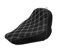 HDBUBALUS Coussin de siège de Moto Solo en Cuir Diamant Compatible avec Harley Breakout Fatboy 2018-2023 (Filetage Blanc)