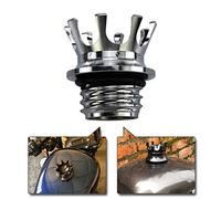 HDBUBALUS King Crown Bouchon de réservoir de carburant à filetage droit en aluminium pour Harley Sportster Dyna Touring Road King Softail Trike Freewheeler FLRT Chrome