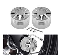 HDBUBALUS Lot de 2 cache-écrous pour essieu avant Harley Sportster XL 1200 Dyna Softail Fat Boy Touring Street Road Electra Tri Glide Chromé
