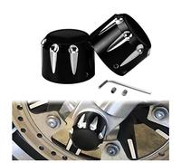 HDBUBALUS Lot de 2 cache-écrous pour essieu avant pour Harley Sportster XL 1200 Dyna Softail Fat Boy Touring Street Road Electra Tri Glide Noir