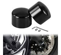 HDBUBALUS Lot de 2 capuchons pour essieu avant pour Harley Sportster XL 1200 Dyna Softail Fat Boy Touring Street Road Electra Tri Glide Noir