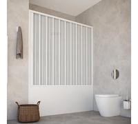 HDcasa Cabine de douche pliante Alba, ouverture latérale réversible, panneaux en PVC pliables, gain place, fabriquée Italie, mobilier salle bain, paroi baignoire 160 cm