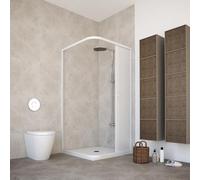 HDcasa Cabine de douche pliante Paola en PVC, porte unique réversible et réductible, ouverture latérale avec profilés blancs, cabine d'angle gain place, fabriquée Italie, 90 x 185 cm (hauteur)