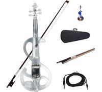 HDCCDM Violon Électrique 4/4 Transparent Acrylique avec Étui pour Archet LED, pour Musiciens Débutants et Professionnels