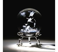 HDCRYSTALGIFTS Boule de Cristal gravée avec Support 60 mm - Presse-Papier en Verre gravé au Laser - Transparent