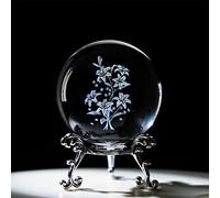 HDCRYSTALGIFTS Boule décorative en cristal en 3D avec fleurs de lys - Collection de figurines en verre - Décoration pour Noël ou anniversaire