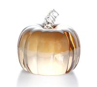 HDCRYSTALGIFTS Figurine citrouille en cristal de 7,1 cm pour décoration de récolte, presse-papier, Halloween, couleur champagne