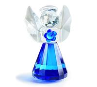 HDCRYSTALGIFTS Figurine d'ange en cristal bleu à collectionner, 8,9 cm faite à la main, presse-papier en verre, statue d'ange cadeau