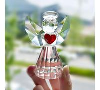 HDCRYSTALGIFTS Figurine d'ange gardien en cristal, statues d'ange en verre, cadeaux pour femme, maman, maison, table, presse-papier, décoration de collection, transparent