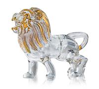 HDCRYSTALGIFTS Figurine de lion en cristal faite à la main - Figurine de collection - Sculpture d'animaux sauvages - Presse-papier en cristal pour décoration d'intérieur