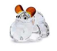 HDCRYSTALGIFTS Hippopotame en cristal de 6,3 cm pour Noël - Figurine hippopotame à collectionner - Statues d'hippopotame en verre - Presse-papier - Décoration créative - Cadeau pour les amoureux des