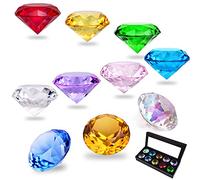 HDCRYSTALGIFTS Lot de 10 presse-papiers en cristal de 40 mm pour décoration de table, cadeaux de fête, presse-papier en verre (multicolore)