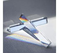 HDCRYSTALGIFTS Lot de 2 prismes triangulaires en verre optique transparent de 150 mm pour effets de photographie, physique, enseignement, spectre lumineux