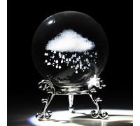 HDCRYSTALGIFTS Presse-papier en forme de nuage de pluie avec base argentée - 60 mm