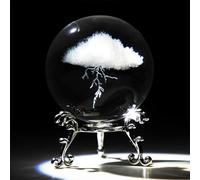 HDCRYSTALGIFTS Presse-papier en forme de nuage en cristal 3D avec support, 60 mm