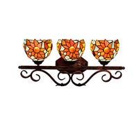 HDCW 6 pouces mur lampe de style Tiffany Trois-tête Applique/antéviseurs mur européen mur d'éclairage en verre coloré Miroir salle de bains Phares Décoration