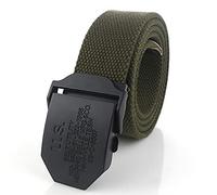 HDDSHJ Ceinture en Jeans Toile - U, S Alphabet Militaire Tactique Ceinture pour Hommes, Vert Armée Robuste Boucle À Dégagement Rapide Ceinture pour Femmes 3,8 Cm De Large Extra-Long Unisexe pour Salo
