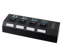 HDEO - HUB Adaptateur USB 3.0 avec Interrupteur on/Off 4 Ports pour Portable et PC