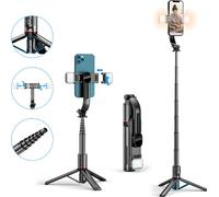 HDeye 21 cm Bâton de selfie portable pour téléphone portable 2 mini LED
