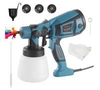 HDeye appareil de peinture par pulvérisation 750W pistolet de peinture électrique, 1,4L, 3 buses en cuivre 3 échantillons