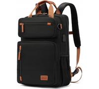 HDeye Travel Sac à dos pour ordinateur portable 15,6 pouces pour hommes et femmes, sac à dos extensible, valise, noir