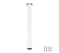 HDEYRSX 1 Pièces Pied de Meubles Réglables Jambe de Table Patte de Support en Fixation en Métal pour Bureau Table Basse Comptoir de Bar et Plan de Travail,avec Vis (60cm,Blanc)